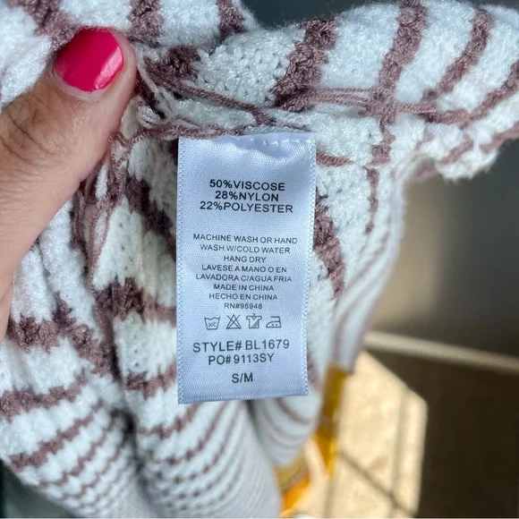 Cozy Co Women Striped Dolman Batwing Open Cardigan in size Small/Medium - Picture 3 of 6